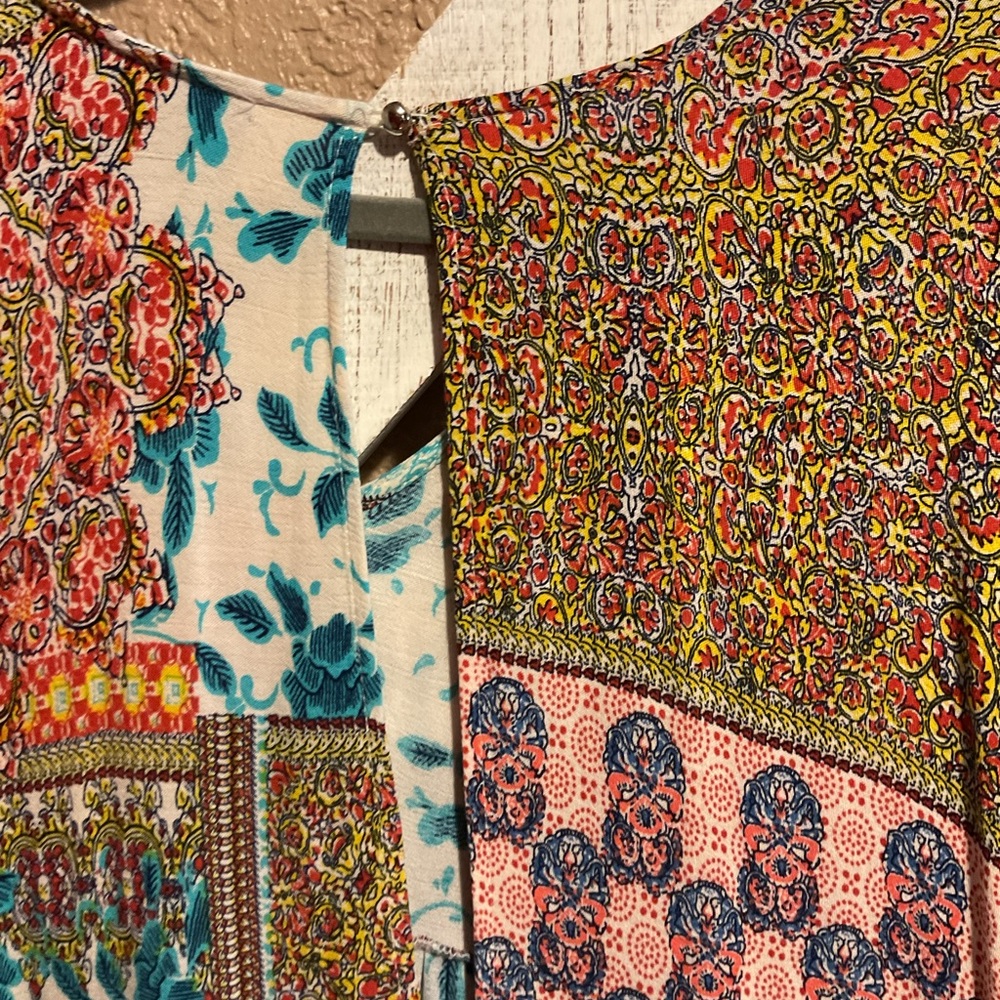 Boho Jane Floral Patchwork Flowy Short Dress Wome… - image 3